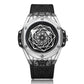 Premium Aura Geometric Metallic Men's Watch | Luxury Leather Strap, Alloy Case & Elegant Design