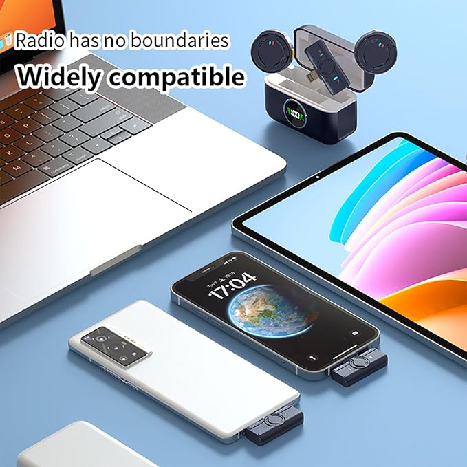 Rechargeable Wireless Microphone Kit with Charging Case